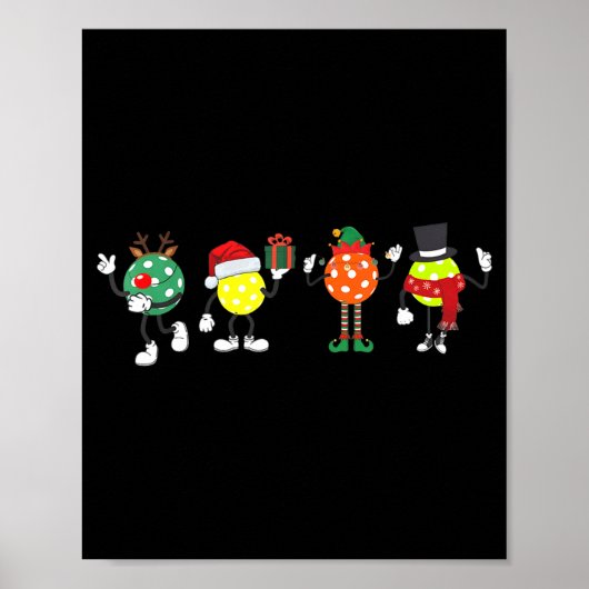 Christmas Ckleball Player Xmas Santa Reindeer Elf Poster (Voorkant)