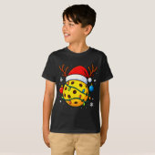 Christmas Ckleball Santa Hat Lights Srts Xmas Paja T-shirt (Voorkant volledig)