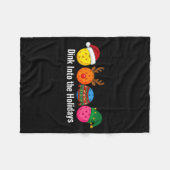 Christmas Ckleball Santa Reindeer Elf Ugly Xmas Sw Fleece Deken (Voorkant (Horizontaal))