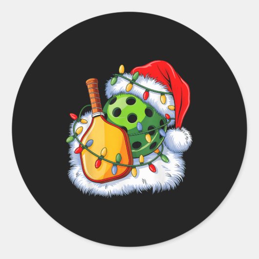 Christmas Ckleball Santa Xmas Ckleball Lover Manne Ronde Sticker (Voorkant)
