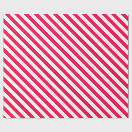 Christmas Classic rood wit gestreept trendy stijlv Cadeaupapier (Vlak)