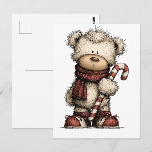 Christmas Clipart Collection | Teddy Bear Briefkaart (Voorkant / Achterkant)