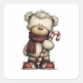 Christmas Clipart Collection | Teddy Bear  Vierkante Sticker (Voorkant)