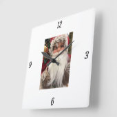 CHRISTMAS CLOCK "GEWELDIGE SANTA" VIERKANTE KLOK (Hoek)