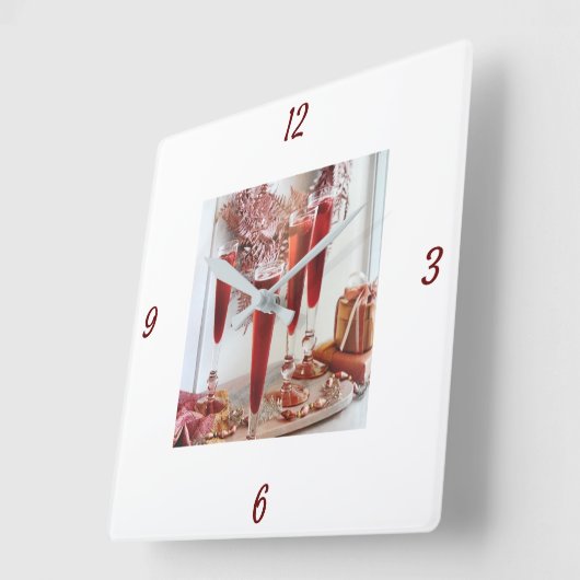 CHRISTMAS CLOCK "HOLIDAY COCKTAILS" VIERKANTE KLOK (Hoek)