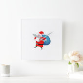 CHRISTMAS CLOCK "JOLLY OLD SAINT NICK" VIERKANTE KLOK (Huis)