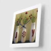 CHRISTMAS CLOCK "JOY JOY JOY JOY" VIERKANTE KLOK (Hoek)