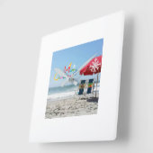 CHRISTMAS CLOCK "MERRY CHRISTMAS BEACH STYLE" VIERKANTE KLOK (Hoek)