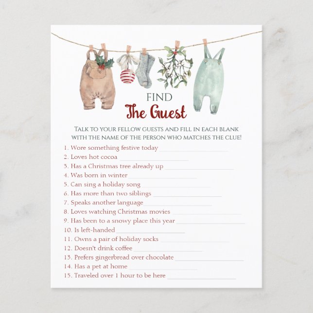 Christmas Clothes Find The Guest Game  (Voorkant)