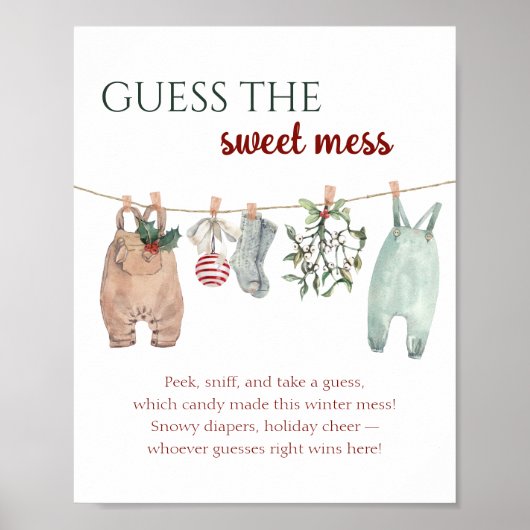 Christmas Clothes Guess the Sweet Mess Poster (Voorkant)