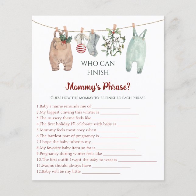 Christmas Clothes Who Can Finish Mommy's Phrase (Voorkant)