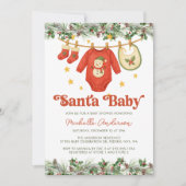 Christmas Clothesline Baby Shower and Book Request Kaart (Voorkant)