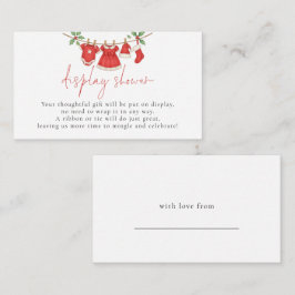 Christmas Clothesline Display Baby Shower Informatiekaartje