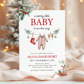Christmas Clothesline Merry Little Baby Shower Kaart