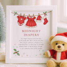 Christmas Clothesline Midnight Diaper Baby Shower