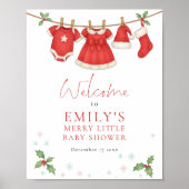 Christmas Clothesline Welcome Baby Shower Poster (Voorkant)