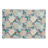 Christmas Coastal Tropical Sea Shells - Aqua Kussensloop (Achterkant)