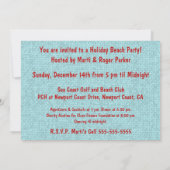 Christmas Coastal Tropical Sea Shells - Aqua & Red Kaart (Achterkant)