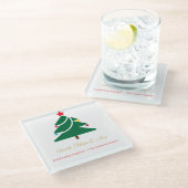 Christmas Coaster Glazen Onderzetter (Schuin)