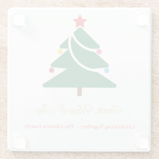 Christmas Coaster Glazen Onderzetter (Achterkant)