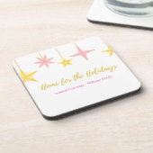 Christmas Coaster with Holiday Motifs Bier Onderzetter (Linkerzijde)
