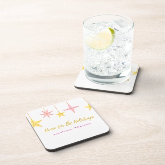 Christmas Coaster with Holiday Motifs Bier Onderzetter (Rechterzijde)