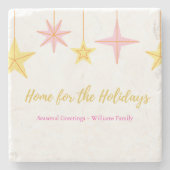 Christmas Coaster with Holiday Motifs Stenen Onderzetter (Voorkant)