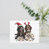 Christmas Cocker Spaniel Dogs Feestdagenkaart (Staand voorkant)