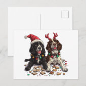 Christmas Cocker Spaniel Dogs Feestdagenkaart (Voorkant / Achterkant)