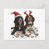 Christmas Cocker Spaniel Dogs Feestdagenkaart (Voorkant)