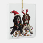 Christmas Cocker Spaniel Dogs Keramisch Ornament (Rechts)