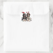 Christmas Cocker Spaniel Dogs Ronde Sticker (Tas)