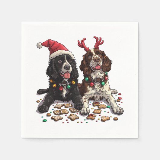 Christmas Cocker Spaniel Dogs Servet (Voorkant)