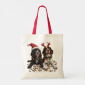 Christmas Cocker Spaniel Dogs Tote Bag (Achterkant)