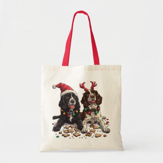 Christmas Cocker Spaniel Dogs Tote Bag (Voorkant)