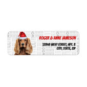Christmas Cocker Spaniel Santa Return Address Etiket (Voorkant)