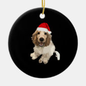 Christmas Cocker Spaniel (White) Essential T-Shirt Keramisch Ornament (Voorkant)