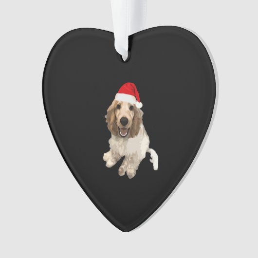 Christmas Cocker Spaniel (White) Essential T-Shirt Ornament (voorkant)