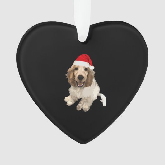 Christmas Cocker Spaniel (White) Essential T-Shirt Ornament (voorkant)