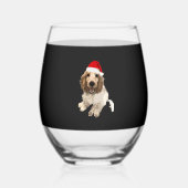 Christmas Cocker Spaniel (White) Essential T-Shirt Wijnglas Zonder Voet (Voorkant)