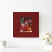 ***CHRISTMAS COCKTAIL** CLOCK VIERKANTE KLOK (Huis)