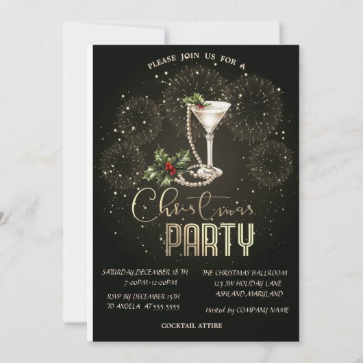 Christmas Cocktail Fireworks Christmas Company   Kaart (Voorkant)