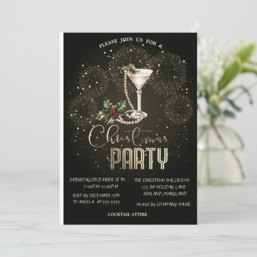 Christmas Cocktail Fireworks Christmas Company   Kaart (Staand voorkant)