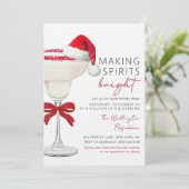 Christmas Cocktail Holiday Party Invitation Kaart (Staand voorkant)