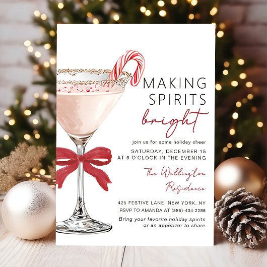 Christmas Cocktail Holiday Party Invitation Kaart
