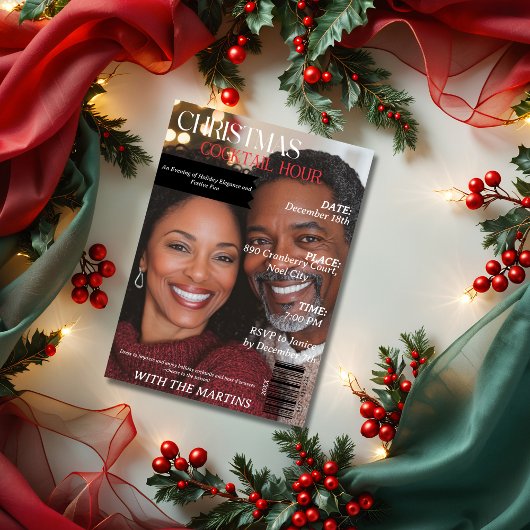 Christmas Cocktail Hour Party Magazine Foto Kaart