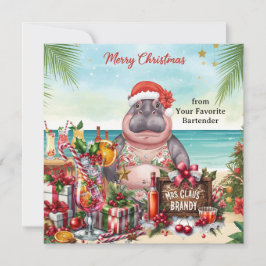 Christmas Cocktail Party Greeting Card Feestdagenkaart