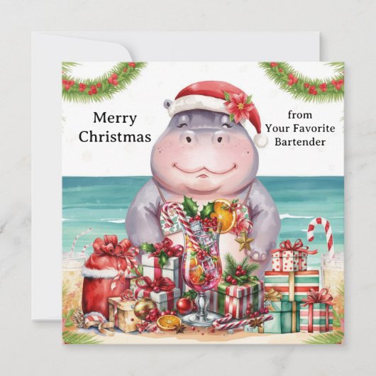 Christmas Cocktail Party Greeting Card Feestdagenkaart (Voorkant)