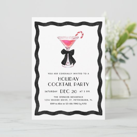 Christmas Cocktail Party Invitation Kaart (Staand voorkant)