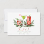 Christmas Cocktails Festive Holiday Party  Bedankkaart (Voorkant)